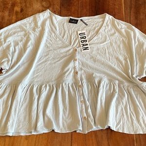 NWT Utban Outfitters, light blue, cropped tee size L